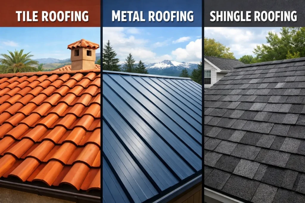 Tile vs. Metal vs. Shingle